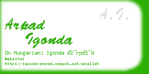 arpad igonda business card